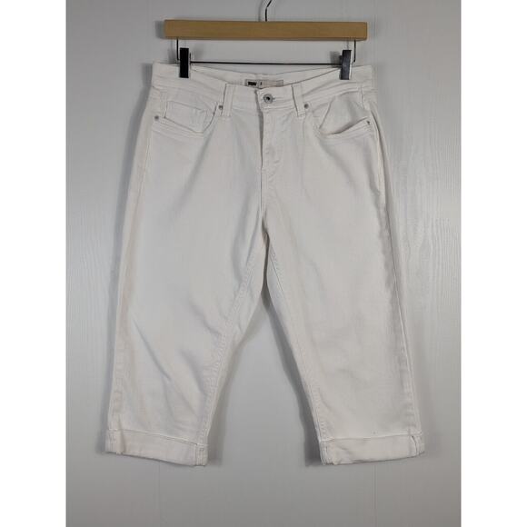 Levi's Denim - Levi's Womens Capri Jeans White Denim High Rise Pockets Cuffed Stretch Size 8